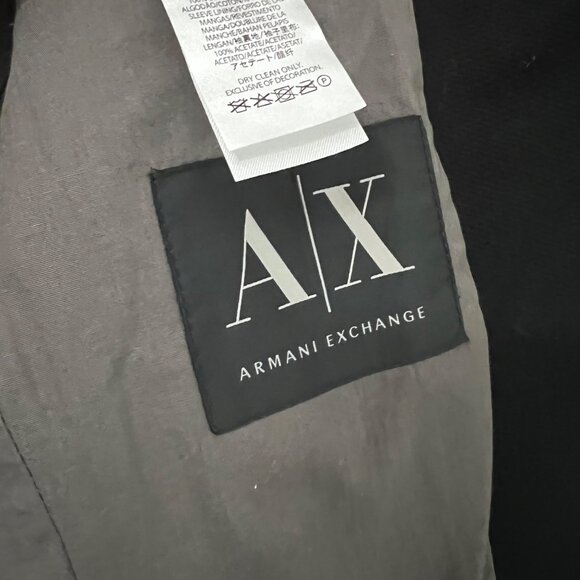Armani Exchange Mens Black One Button Cotton Sports Coat Blazer Jacket Medium - Picture 5 of 8
